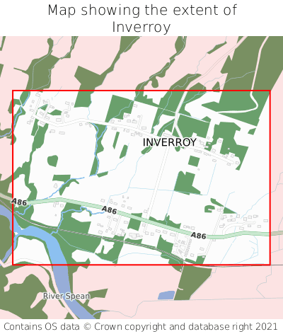 Map showing extent of Inverroy as bounding box