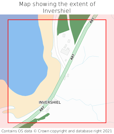 Map showing extent of Invershiel as bounding box