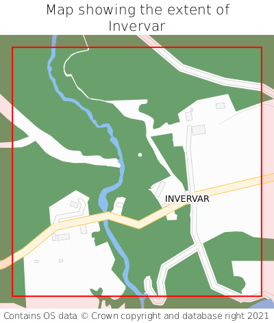 Map showing extent of Invervar as bounding box