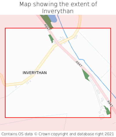 Map showing extent of Inverythan as bounding box