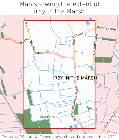 Map showing extent of Irby in the Marsh as bounding box