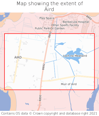 Map showing extent of Àird as bounding box