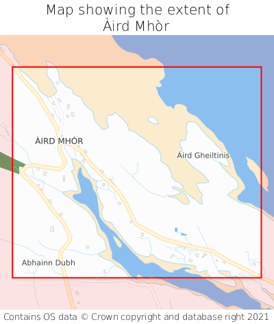 Map showing extent of Àird Mhòr as bounding box