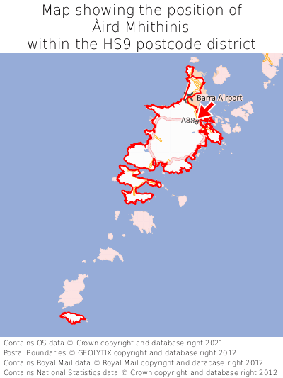 Map showing location of Àird Mhithinis within HS9