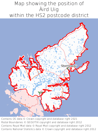 Map showing location of Àird Uig within HS2