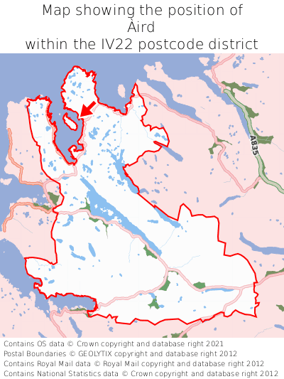 Map showing location of Àird within IV22