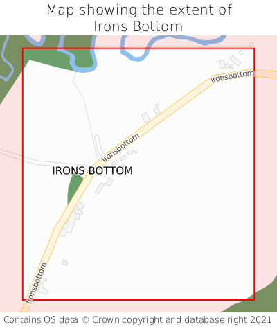 Map showing extent of Irons Bottom as bounding box