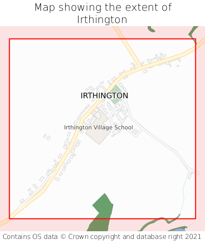 Map showing extent of Irthington as bounding box