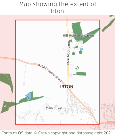 Map showing extent of Irton as bounding box