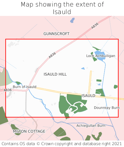 Map showing extent of Isauld as bounding box