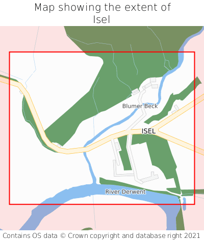 Map showing extent of Isel as bounding box