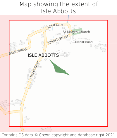 Map showing extent of Isle Abbotts as bounding box