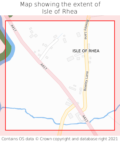 Map showing extent of Isle of Rhea as bounding box