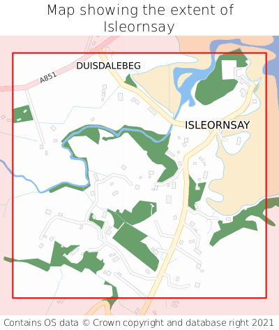 Map showing extent of Isleornsay as bounding box