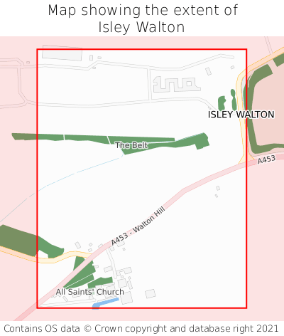 Map showing extent of Isley Walton as bounding box