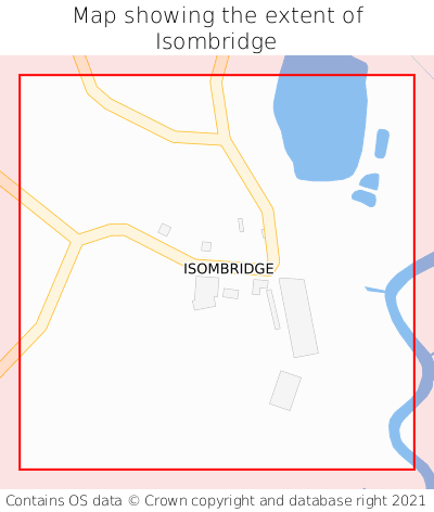 Map showing extent of Isombridge as bounding box