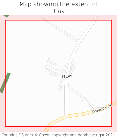 Map showing extent of Itlay as bounding box