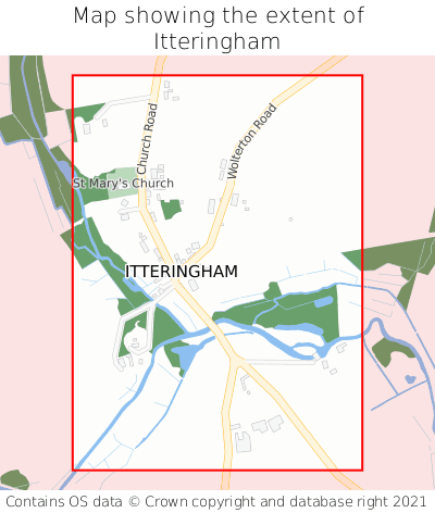 Map showing extent of Itteringham as bounding box