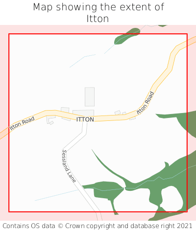 Map showing extent of Itton as bounding box