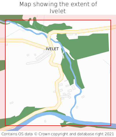 Map showing extent of Ivelet as bounding box