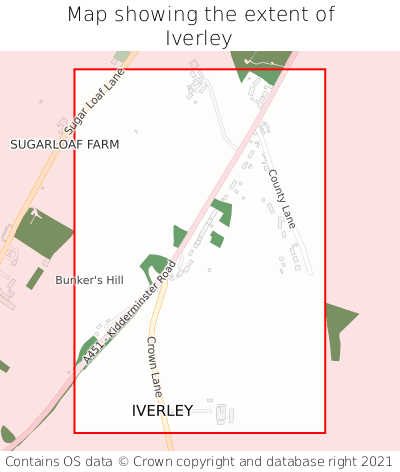 Map showing extent of Iverley as bounding box