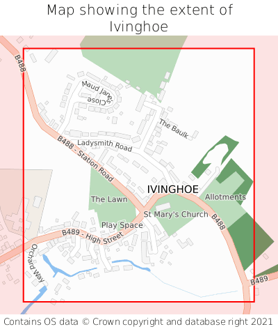 Map showing extent of Ivinghoe as bounding box