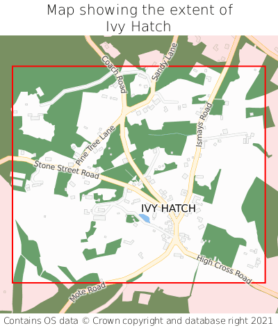 Map showing extent of Ivy Hatch as bounding box