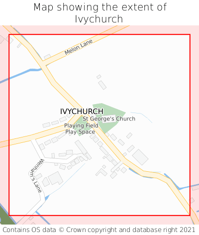 Map showing extent of Ivychurch as bounding box