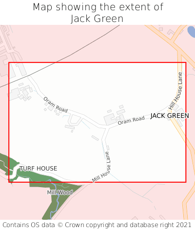 Map showing extent of Jack Green as bounding box