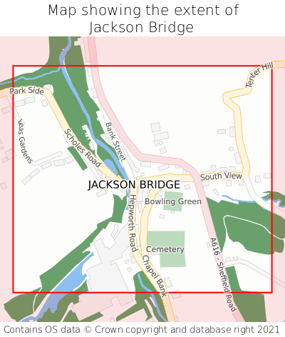 Map showing extent of Jackson Bridge as bounding box