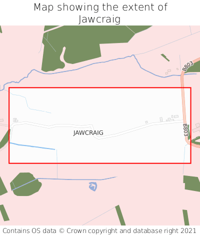 Map showing extent of Jawcraig as bounding box