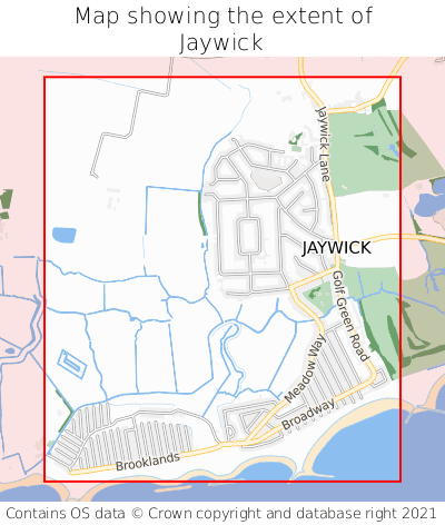 Map showing extent of Jaywick as bounding box