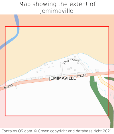 Map showing extent of Jemimaville as bounding box