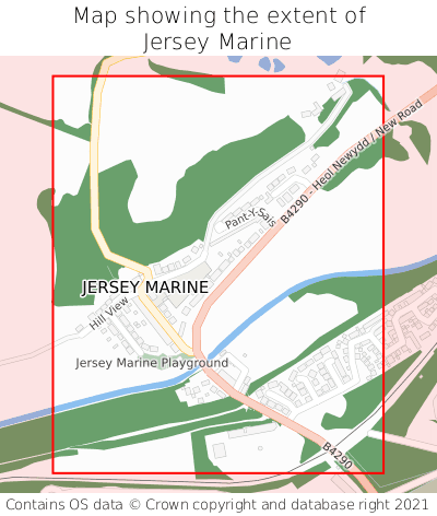 Map showing extent of Jersey Marine as bounding box