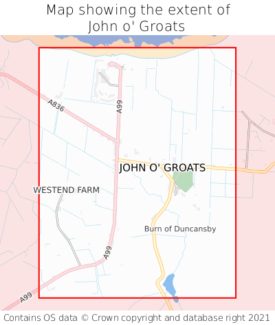 Map showing extent of John o' Groats as bounding box