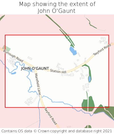 Map showing extent of John O'Gaunt as bounding box