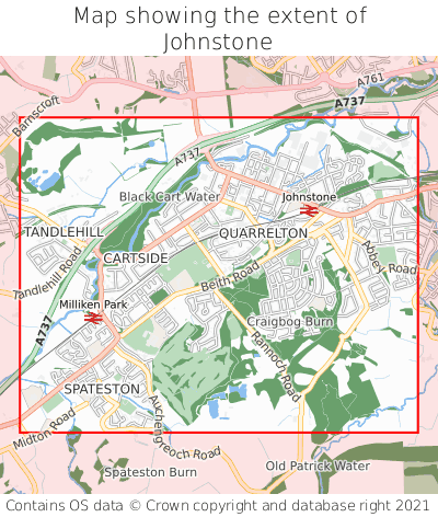Map showing extent of Johnstone as bounding box