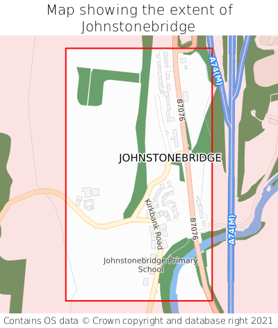 Map showing extent of Johnstonebridge as bounding box
