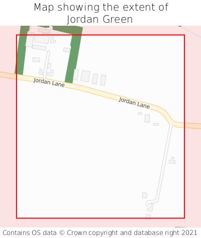 Map showing extent of Jordan Green as bounding box