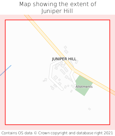 Map showing extent of Juniper Hill as bounding box