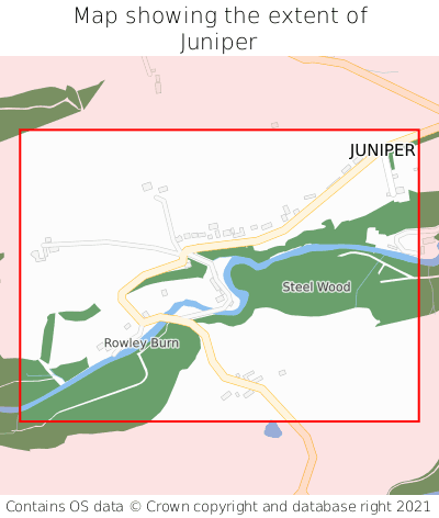 Map showing extent of Juniper as bounding box