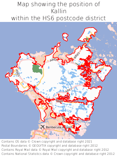 Map showing location of Kallin within HS6