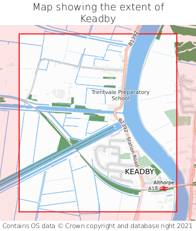 Map showing extent of Keadby as bounding box