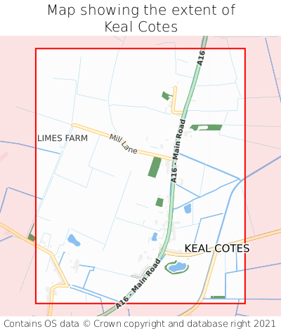 Map showing extent of Keal Cotes as bounding box