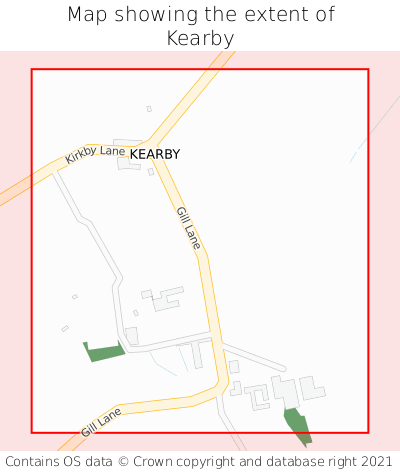 Map showing extent of Kearby as bounding box