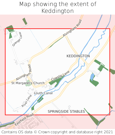 Map showing extent of Keddington as bounding box