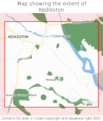 Map showing extent of Kedleston as bounding box