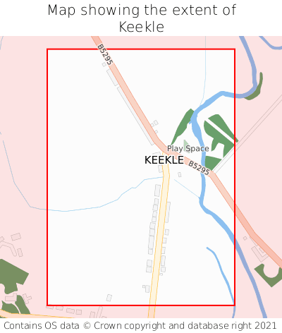 Map showing extent of Keekle as bounding box