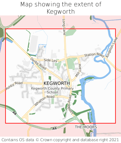 Map showing extent of Kegworth as bounding box