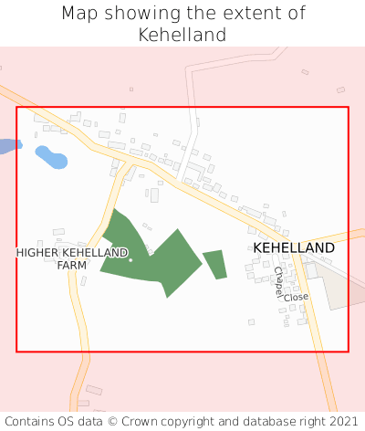 Map showing extent of Kehelland as bounding box